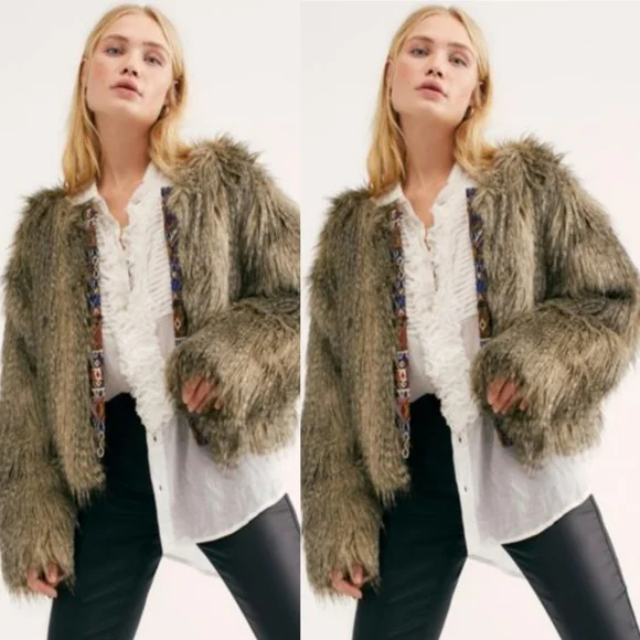 NWT Free People Faux Fur Jacket - Picture 3 of 14